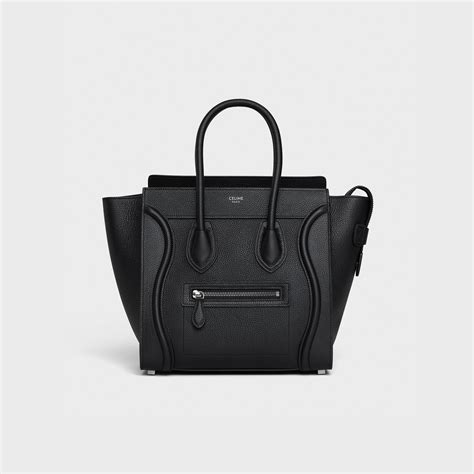 sac luggage celine noir|SAC LUGGAGE MICRO MODÈLE VEAU FOULONNÉ .